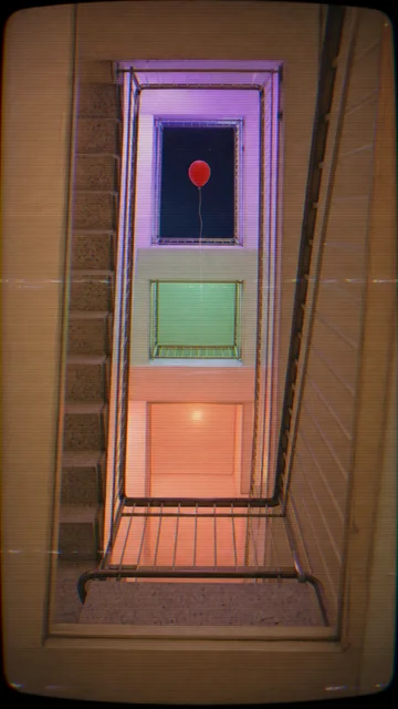 Someone let a balloon go in this stairwell and it never came back down